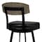 Armen Living Frisco 30" Bar Height Barstool in Matte Black Finish with Black Faux Leather and Gray Walnut LCFRBAGWVB30 - alternate 3